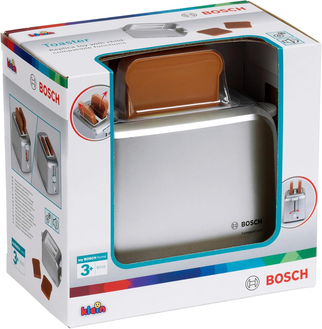 Theo Klein 9210 Bosch Toaster mit mechanischer Toastfunktion I Inklusive 2 Scheiben Spielzeugtoast I