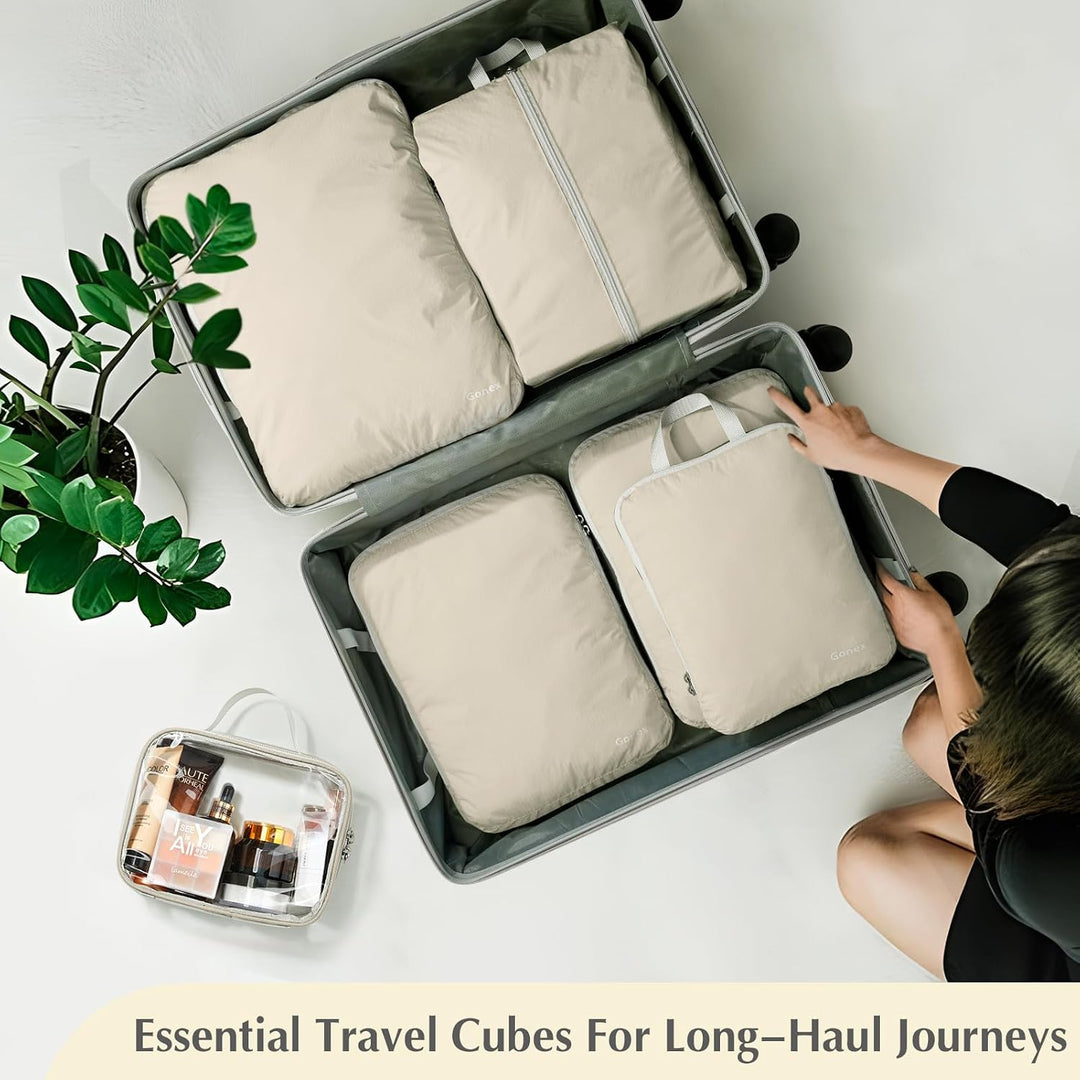 Gonex Compression Packing Cubes 6er Set, Gonex Kleidertaschen 6-teilig Verpackungswürfel, Kleidertas