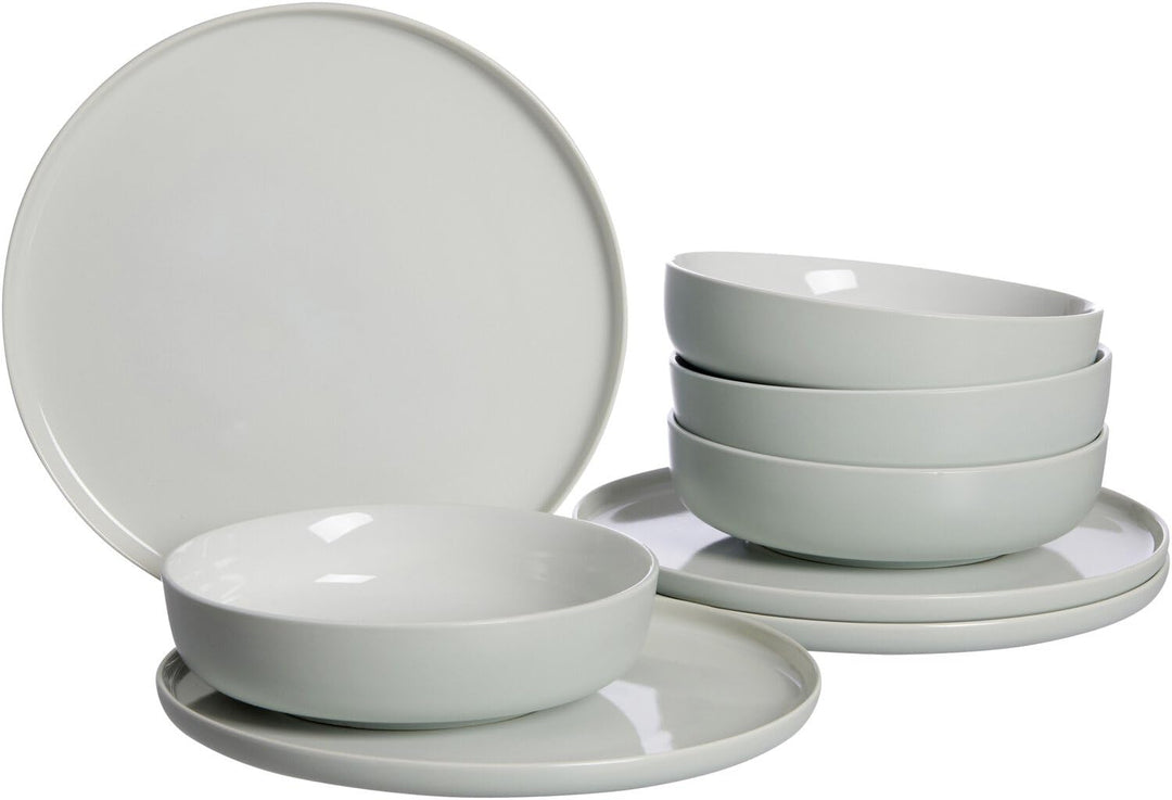 Ritzenhoff & Breker Tafelservice Jasper, 8-teilig, Mint, Steinzeug, Speiseteller und Suppenschalen f