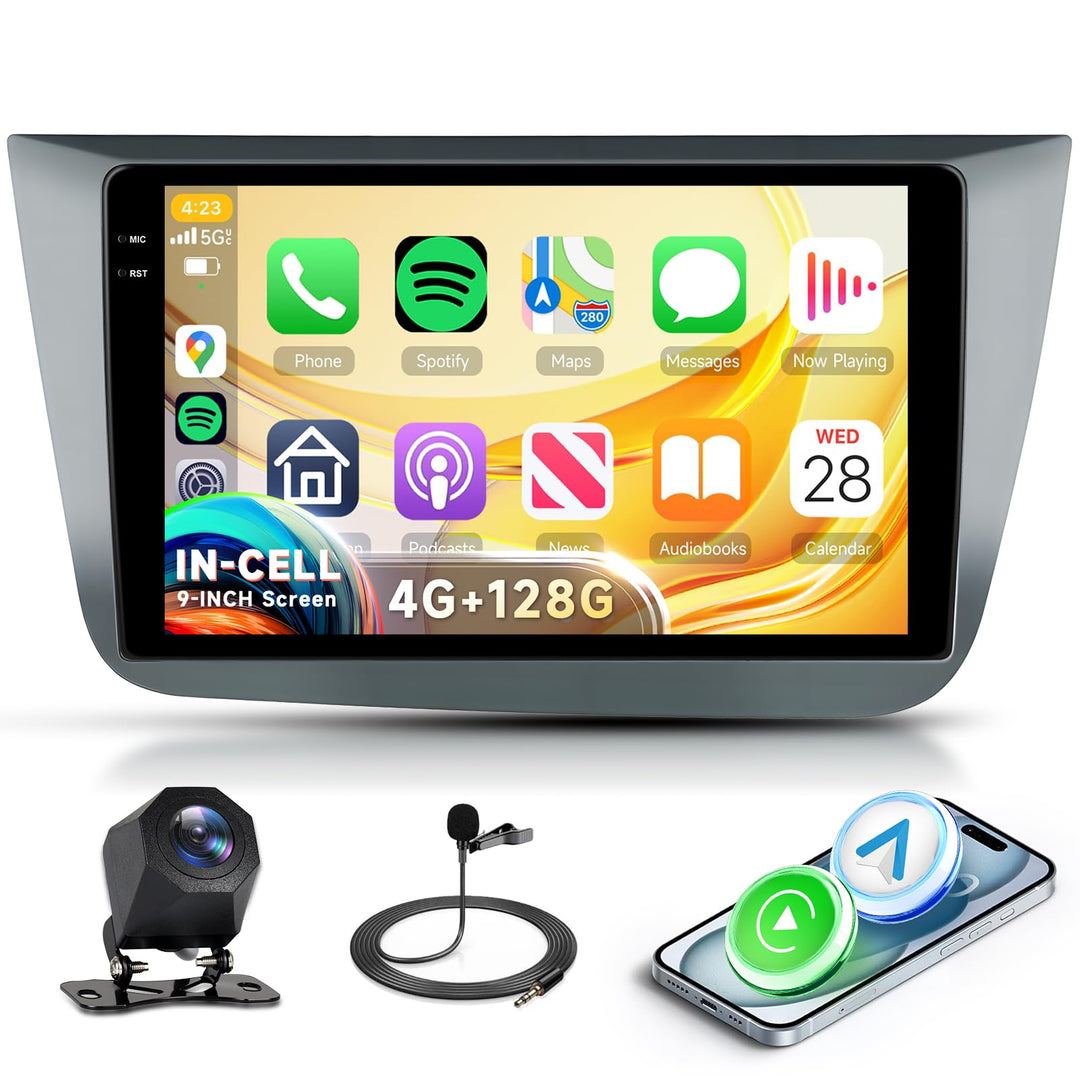 4G+128G Rimoody 9"Android Autoradio für SEAT Altea 2004-2015 Toledo 2004-2009 Wireless Carplay Radio