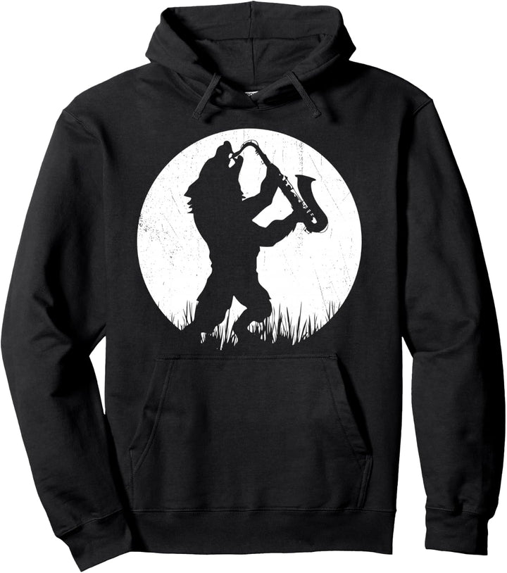 Werwolf Saxophon Spieler Moonlight Silhouette Pullover Hoodie