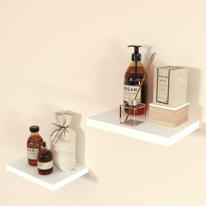 Henor Charge 2 Einheiten Wandregal FSC® Holzwandregal 30 x 20 x 2.5 cm. Laden Sie 25 kg. Weiss 2x30