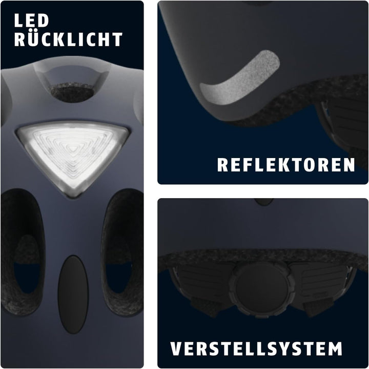 ABUS Stadthelm Youn-I ACE - Fahrradhelm für den Alltag - mit integriertem LED-Rücklicht - für Damen