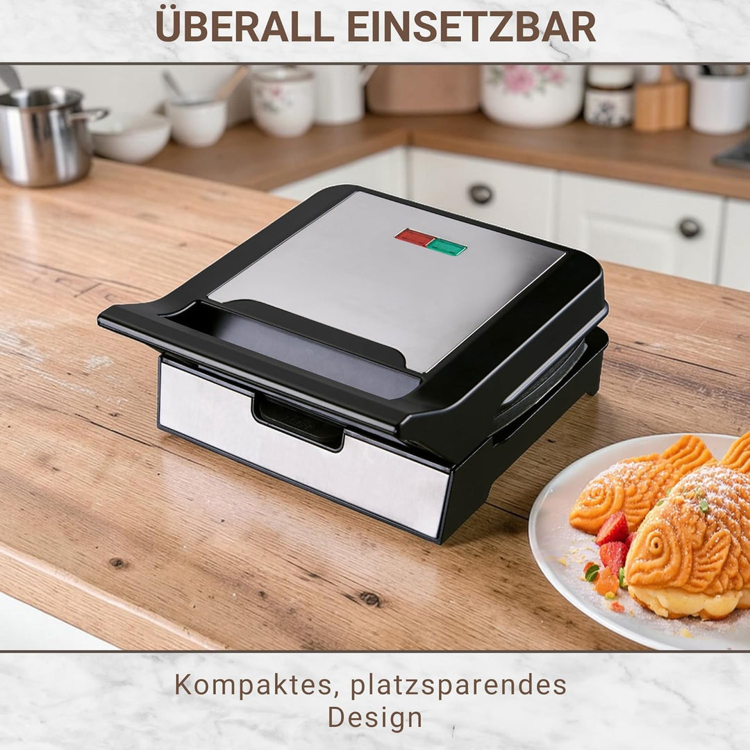 Syntrox Germany Taiyaki Fish Maker MM-1400W mit herausnehmbaren Backplatten