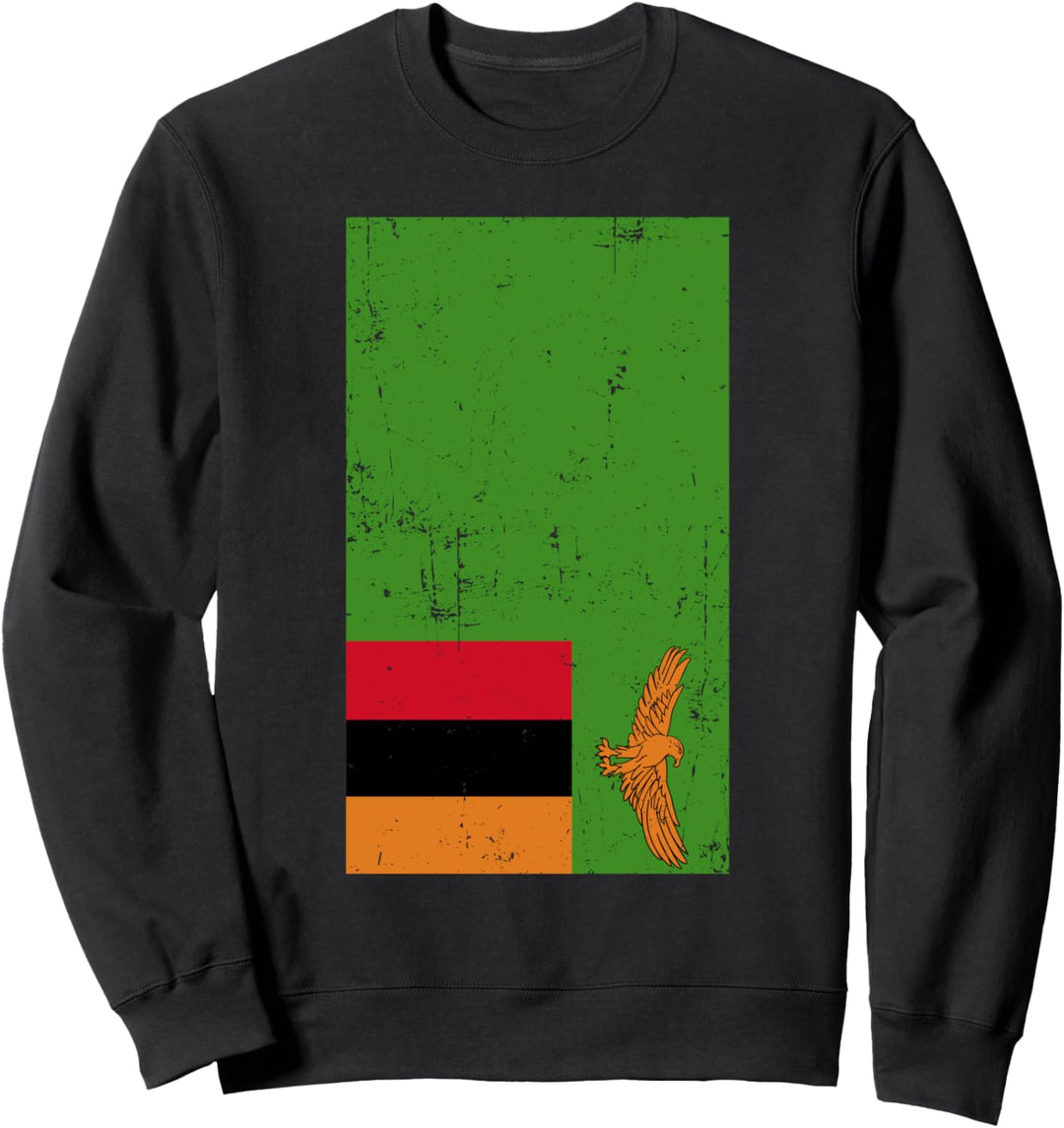 Zambia Southern Africa Lusaka Distressed Flag Sweatshirt