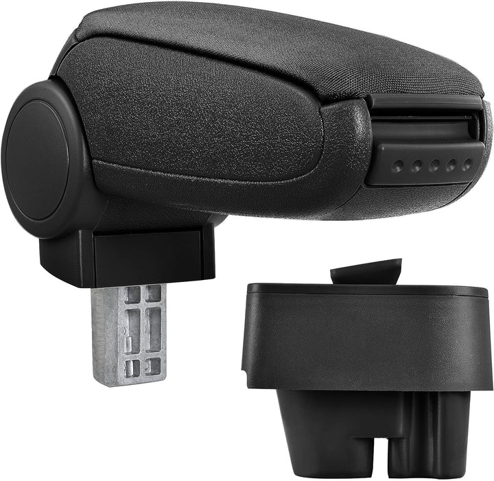 [pro.tec] Mittelarmlehne Armauflage mit Staufach gepolstert Textil schwarz