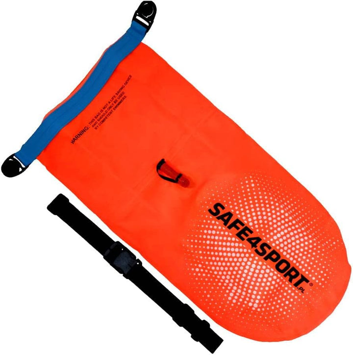 SAFE4SPORT PerfectSwimmer+ - Aufblasbare Schwimmboje - Sicherheitsboje mit Einer Tasche für Dinge