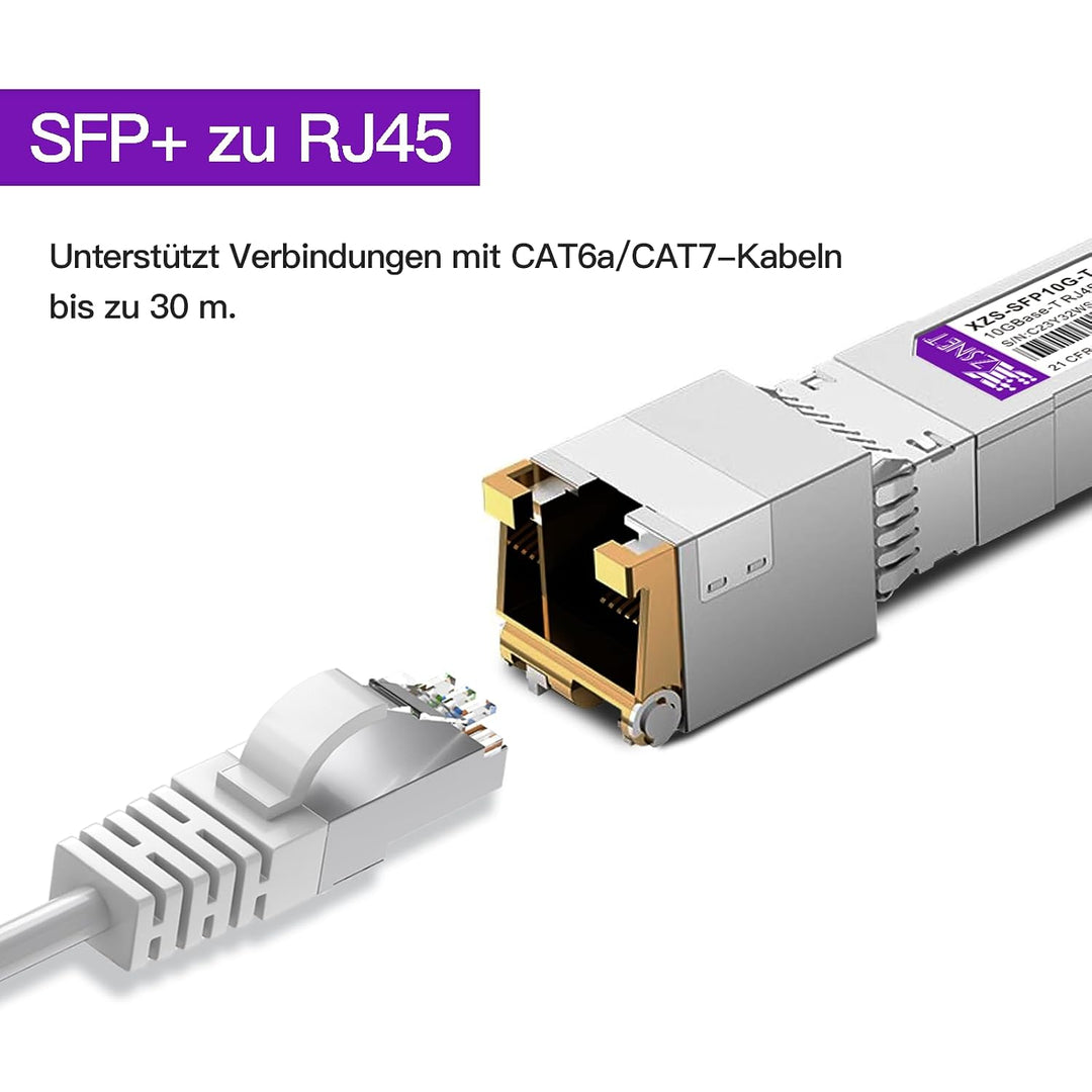 1,25/2,5/5/10GBASE-T SFP+ auf RJ45 Transceiver, 10Gb Kupfer SFP+ Mini GBIC Modul für Cisco SFP-10G-T
