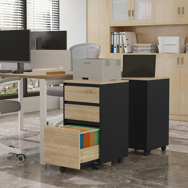 WOLTU mobiler Aktenschrank, Schrank für Aktenordner, Aufbewahrungsschrank im Büro, Büroschrank mit R