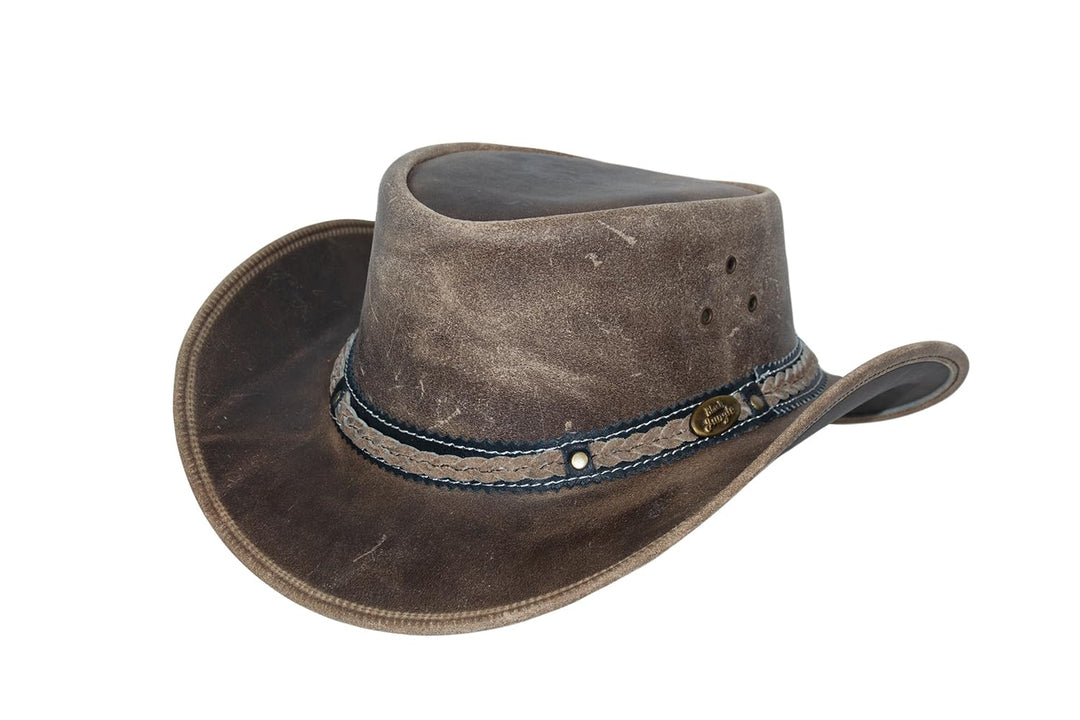Black Jungle ARAMAC Lederhut Cowboyhut Australienhut Hut S Charcoal, S Charcoal