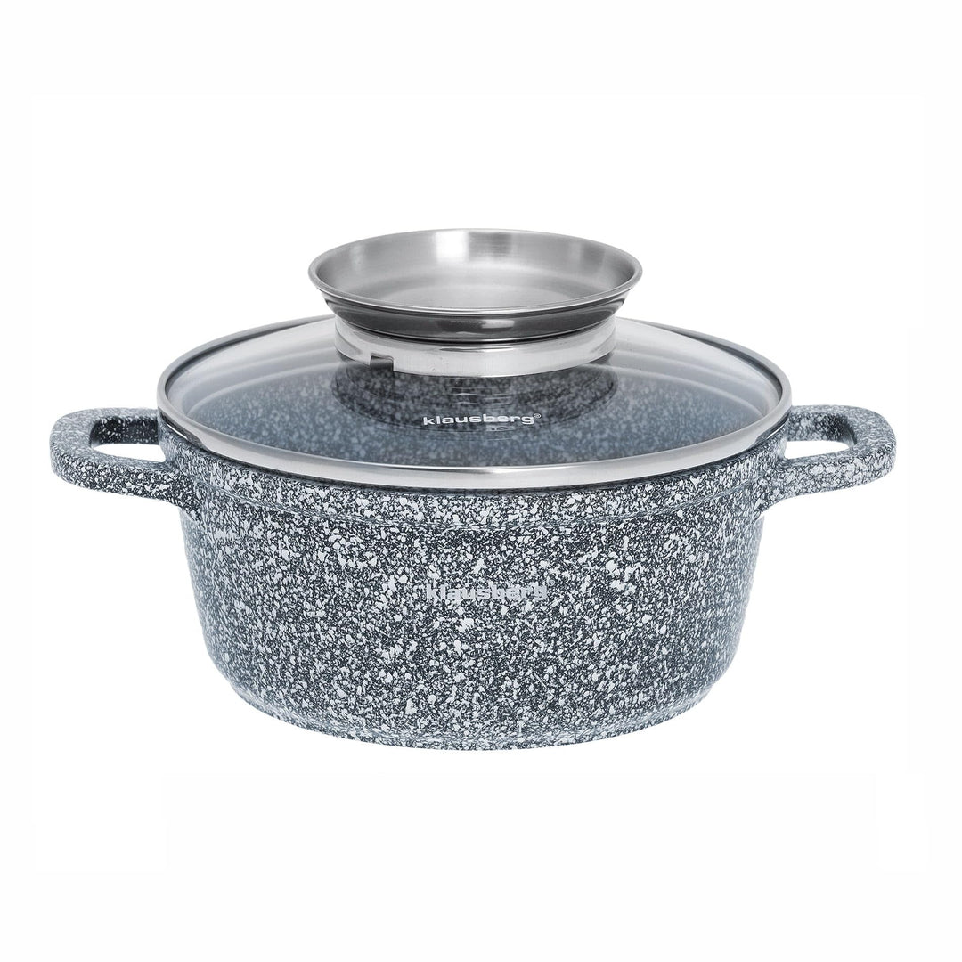 Topf mit Marmorbeschichtung Kochtopf Töpf GARNEK MARMUROWY Ø16cm, Ø16cm