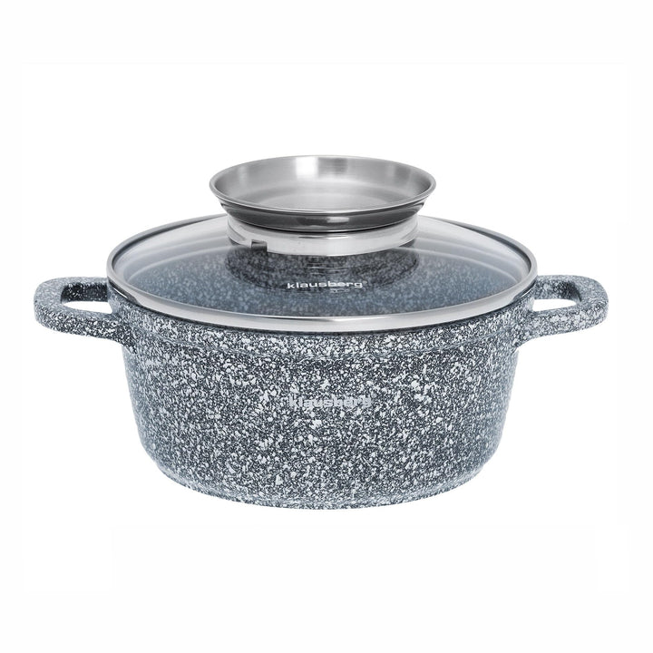 Topf mit Marmorbeschichtung Kochtopf Töpf GARNEK MARMUROWY Ø16cm, Ø16cm