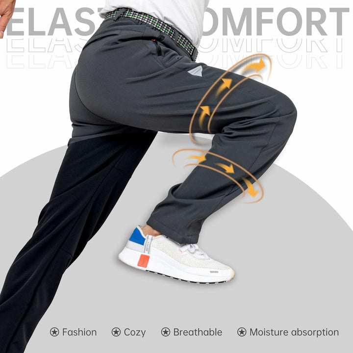 LY4U Winter Outdoorhose Herren Winddichte mit Fleece Gefütterte Schnee Ski Softshell Hose Warme Hose