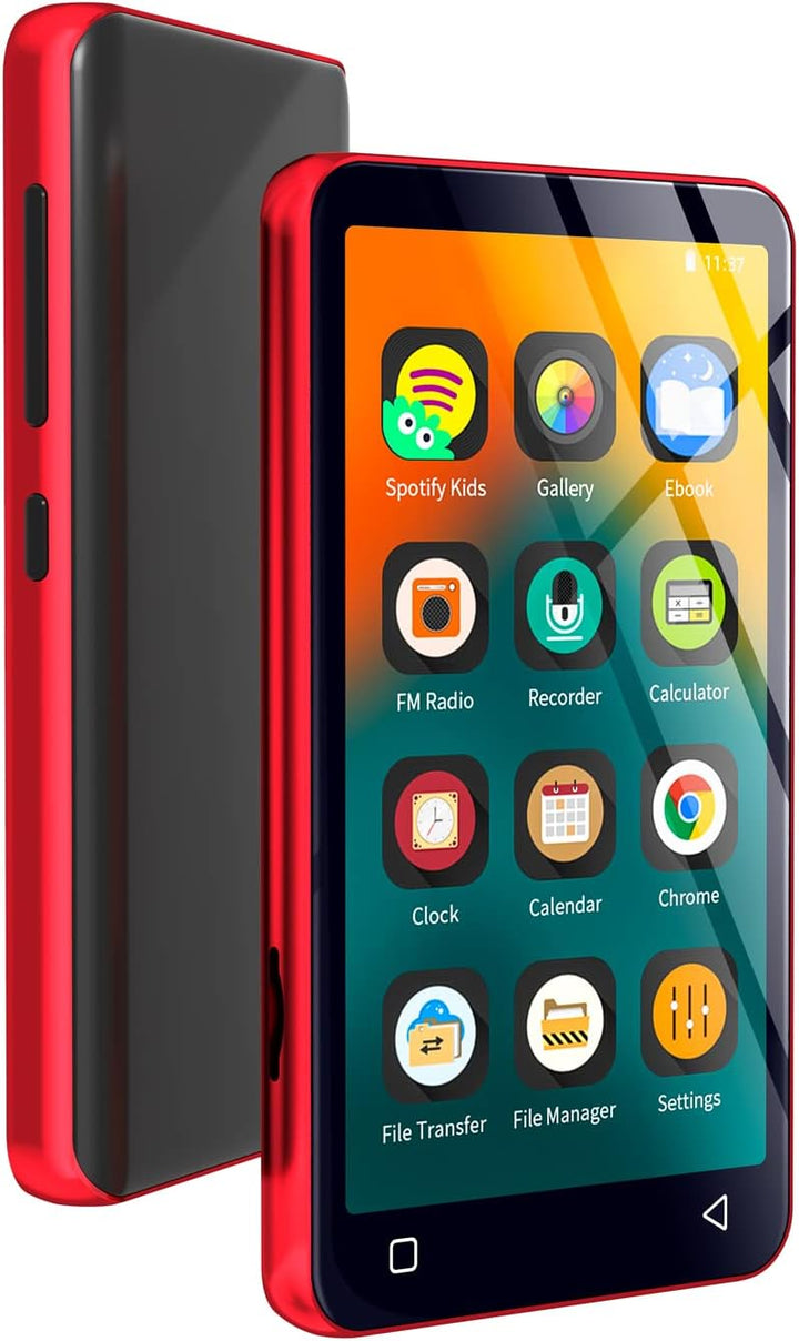 MP4 MP3-Player mit Bluetooth und WLAN, 4"-Voll-Touchscreen, mit Spotify, Android-Streaming-Musikplay