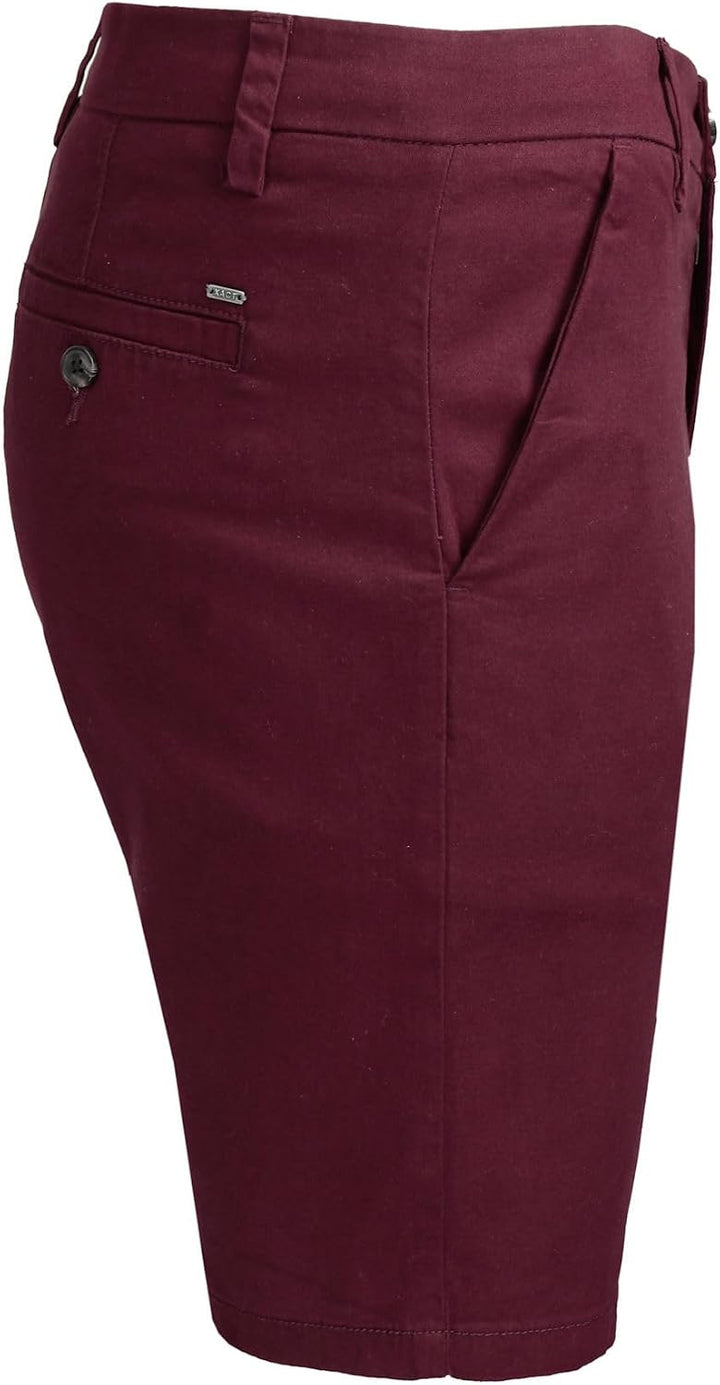 Xact Herren Leinen 23cm Tailored Chino Shorts, Regular Fit 40W Burgundy, 40W Burgundy