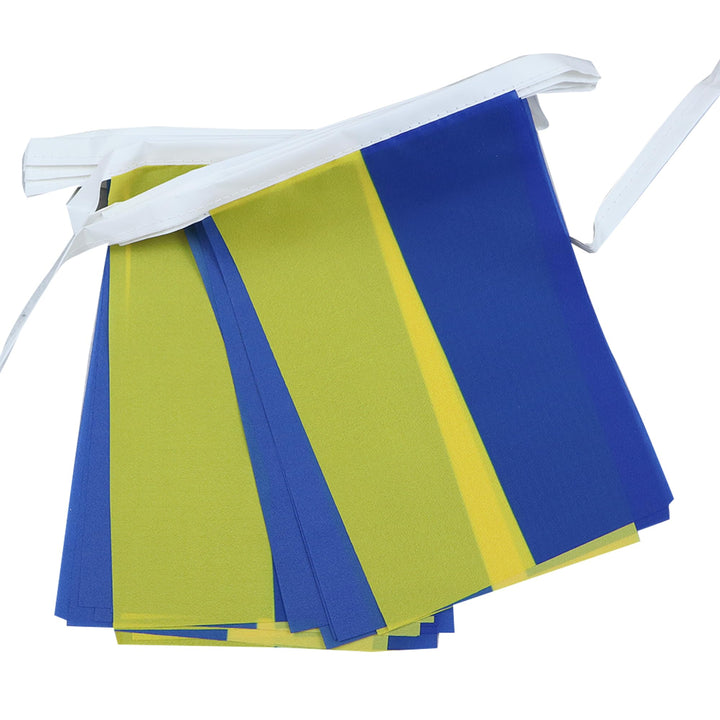 AZ FLAG FAHNENKETTE Ukraine 12 Meter mit 20 flaggen 45x30cm- UKRAINISCHE Girlande Flaggenkette 30 x