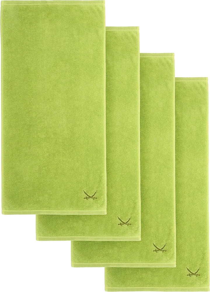 Sansibar Handtuch 4er Set 50x100 cm 100% Baumwolle mit gesticktem Säbel Logo Badtuch Grün 4er Set Gr