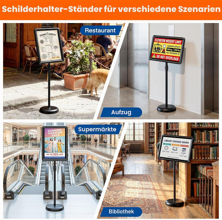 VAIIGO Posterständer für den Aussenbereich, Bodenschilderhalter, Menüschilderständer für vertikale u