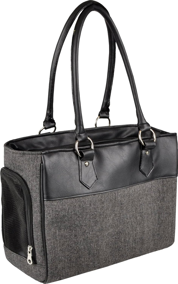 Hundetasche - Tragetasche Lior Grau – 45x19x29cm – Textil – Öffnungen vorn/Oben – Boden herausnehmba