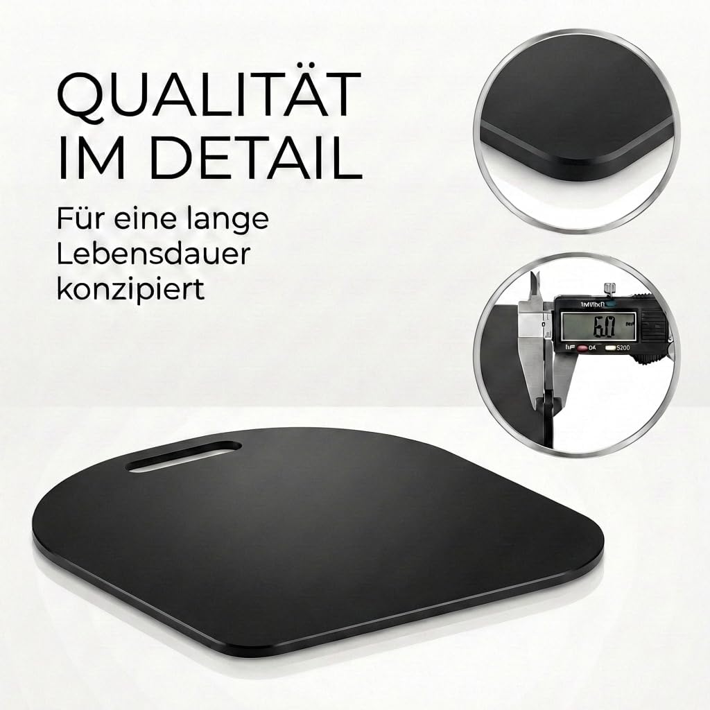 Gleitbrett für Thermomix TM6 TM5 | Schwarzes Premium Acrylglas | Müheloses Verschieben ohne Beschädi