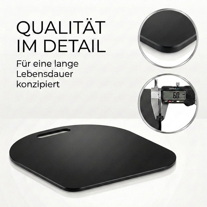 Gleitbrett für Thermomix TM6 TM5 | Schwarzes Premium Acrylglas | Müheloses Verschieben ohne Beschädi