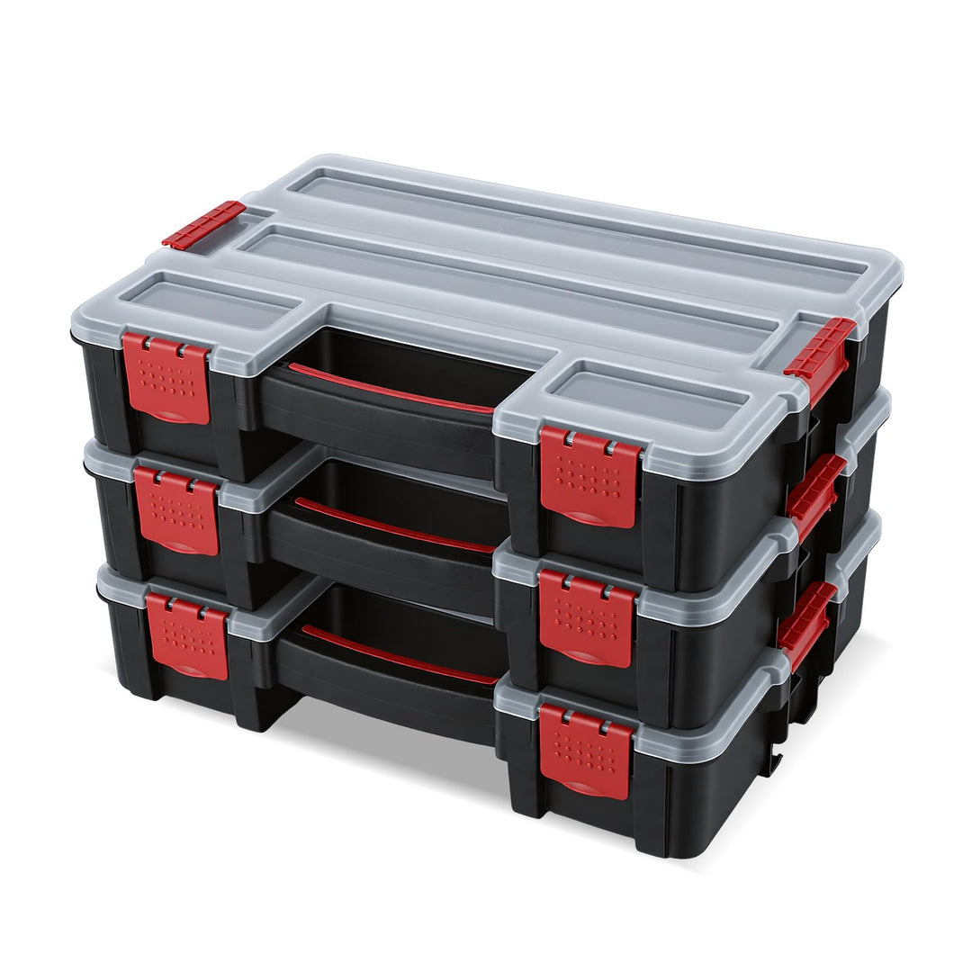Famuka Sortimentskasten Set-3-stufiger Werkzeugkasten-Werkstatt Garage Haushalt Kleinteile Organizer