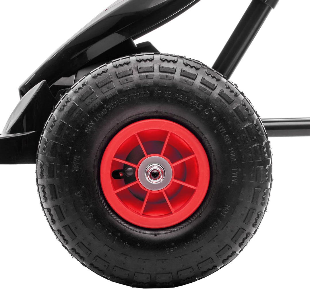 HOMCOM Gokart, Kinderfahrzeug mit 3-stufigen verstellbarem Sitz, Tretfahrzeug mit Gummireifen, Pedal