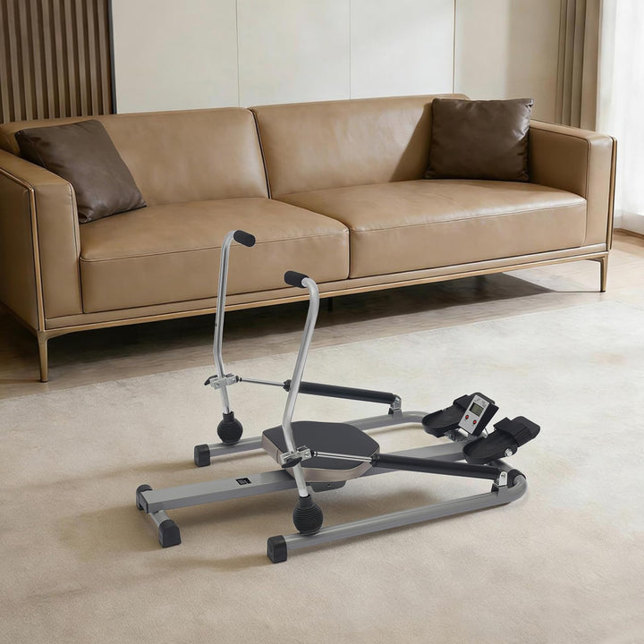 Hydraulisches Fitness-Rudergerät aus Stahl, Faltbar Rudergerät für Zuhause mit LCD Display, Maximale