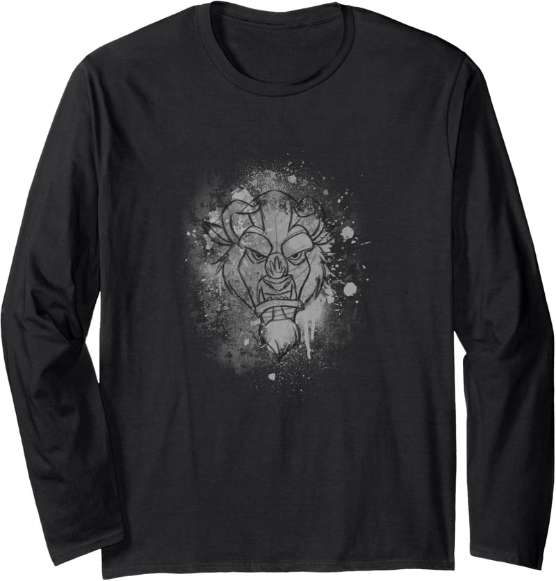 Disney Beauty And The Beast Ink Splatter Beast Langarmshirt