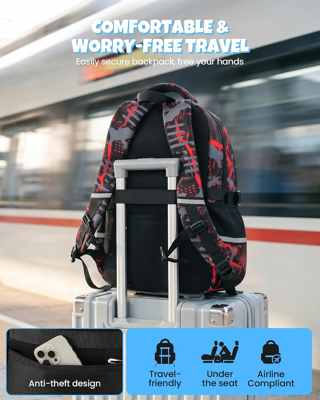 Schulrucksack Jungen Teenager, Schultasche Kinder mit Reflektoren für 3. bis 7. Klasse, Schulranzen