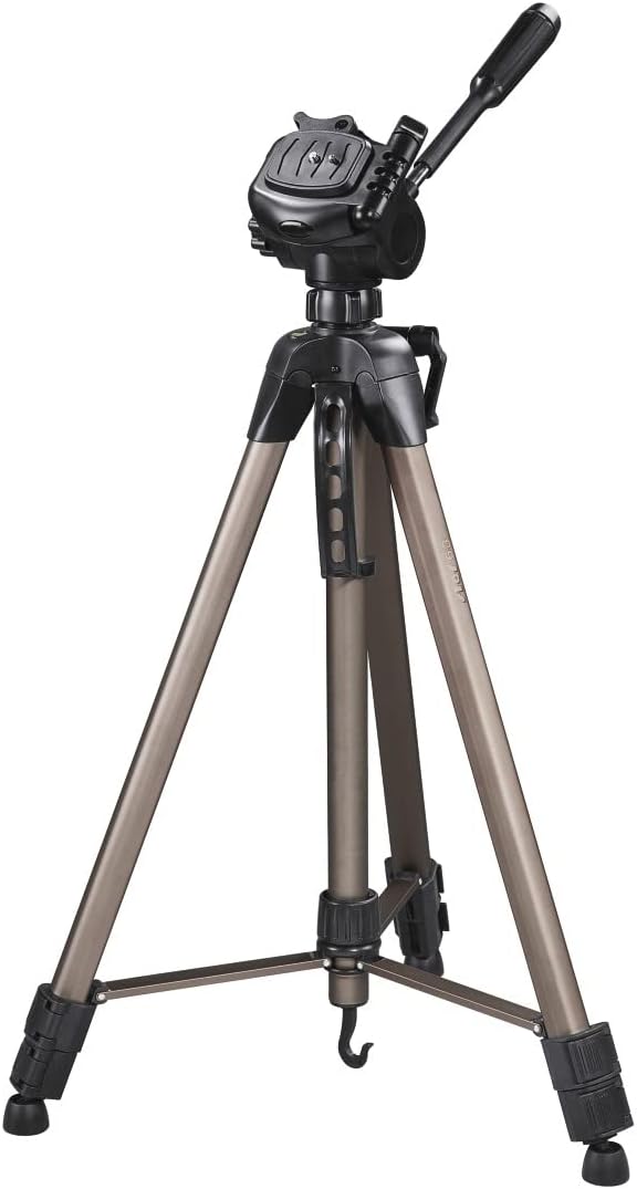 Hama Leichtes Einsteiger-Dreibeinstativ mit 3-Wege-Kopf, Star 63 166-3D, Champagner 66 - 166 cm Sing