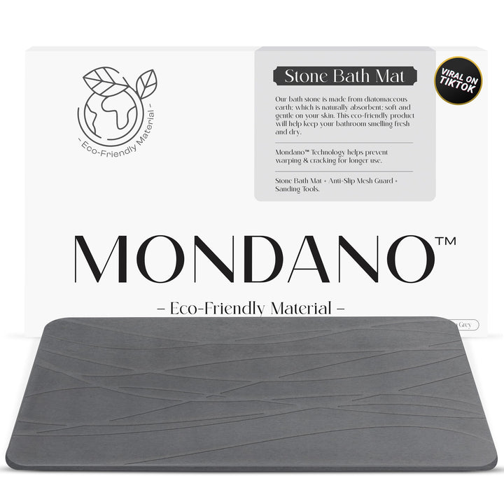Mondano Stein Badematte, Kieselgur Erde Badematte Stein,Rutschfeste Stein Badematten für Badezimmer,