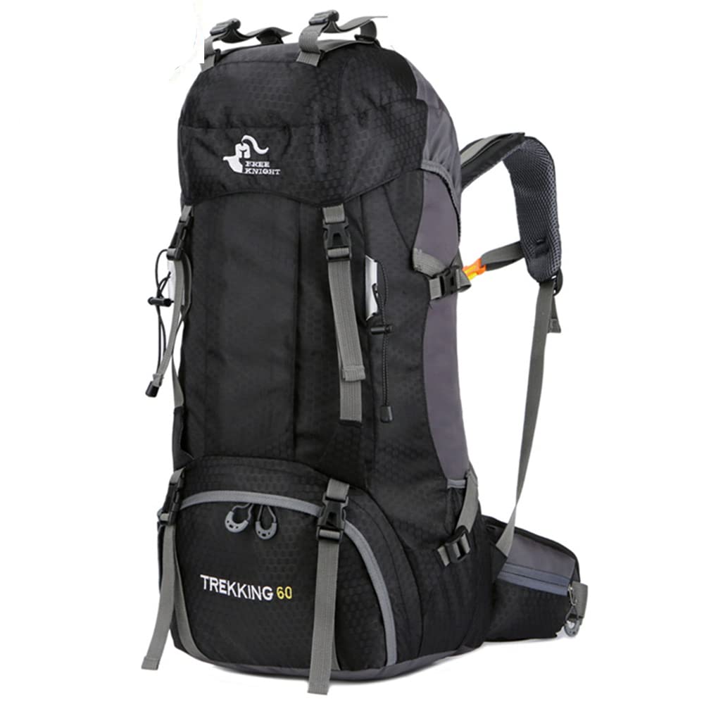 Bseash 60L Wasserdichter leichter Wanderrucksack mit Regenschutz, Outdoor Sport Tagesrucksack Multif