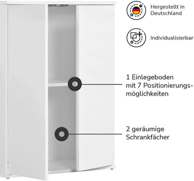 mokebo® Mehrzweckschrank 60 cm Breite 'Der Kurze', Schrank schmal, Schuhschrank in Schwarz, Aktensch