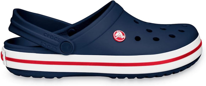 crocs Unisex-Erwachsene Crocband Clogs, Weiss (White 100), 39/40 EU 45/46 EU Navy, 45/46 EU Navy