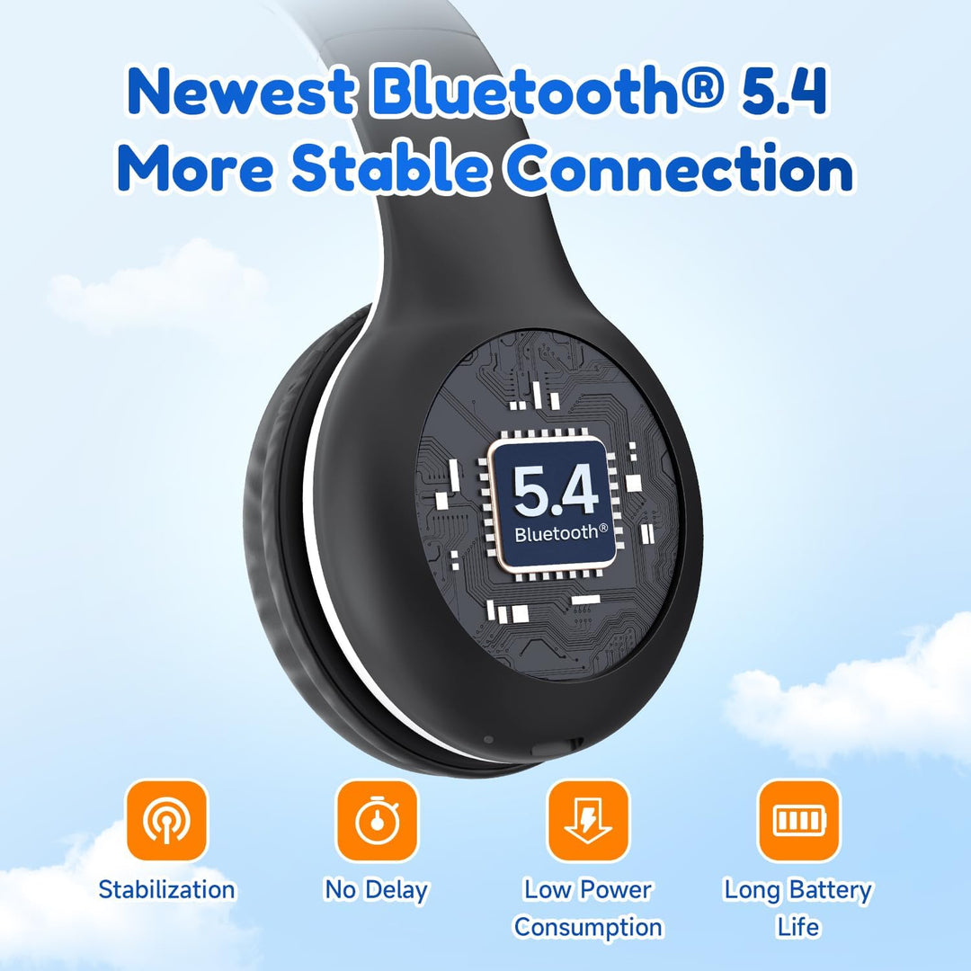 EarFun Bluetooth Kopfhörer Kinder, 85/94dB Lautstärkeregelung, HiFi Sound, HD-Mikrofon, 40 Std Akku,