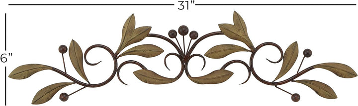 Deco 79 63084 Wanddekoration aus Metall, 78,7 cm breit, 15,2 cm hoch, Grün, 31" x 6", Grün