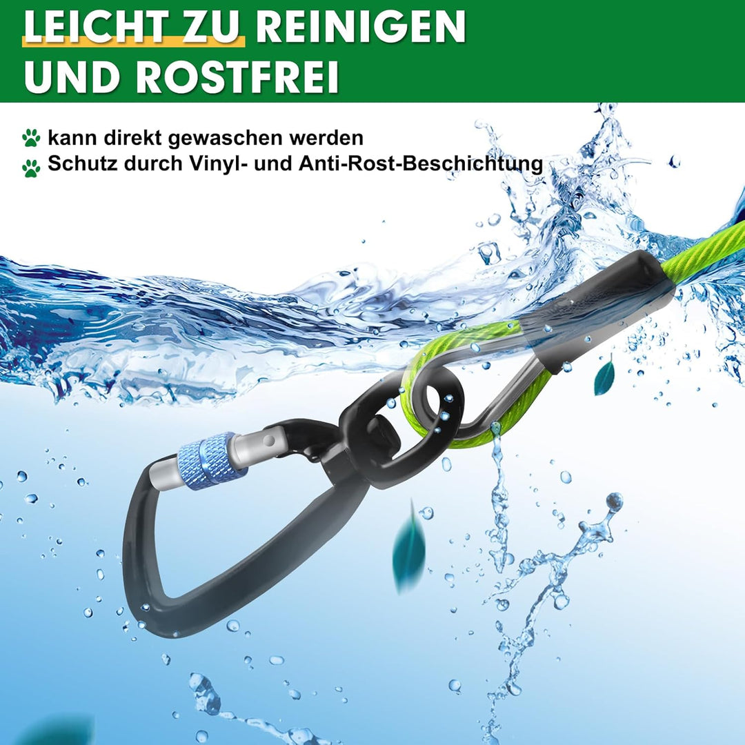 Hofleine Für Hunde, 3m Hofleine Tie Out Leinen, Tie Out Cables Für Hunde mit Schraubverschluss, Hofl