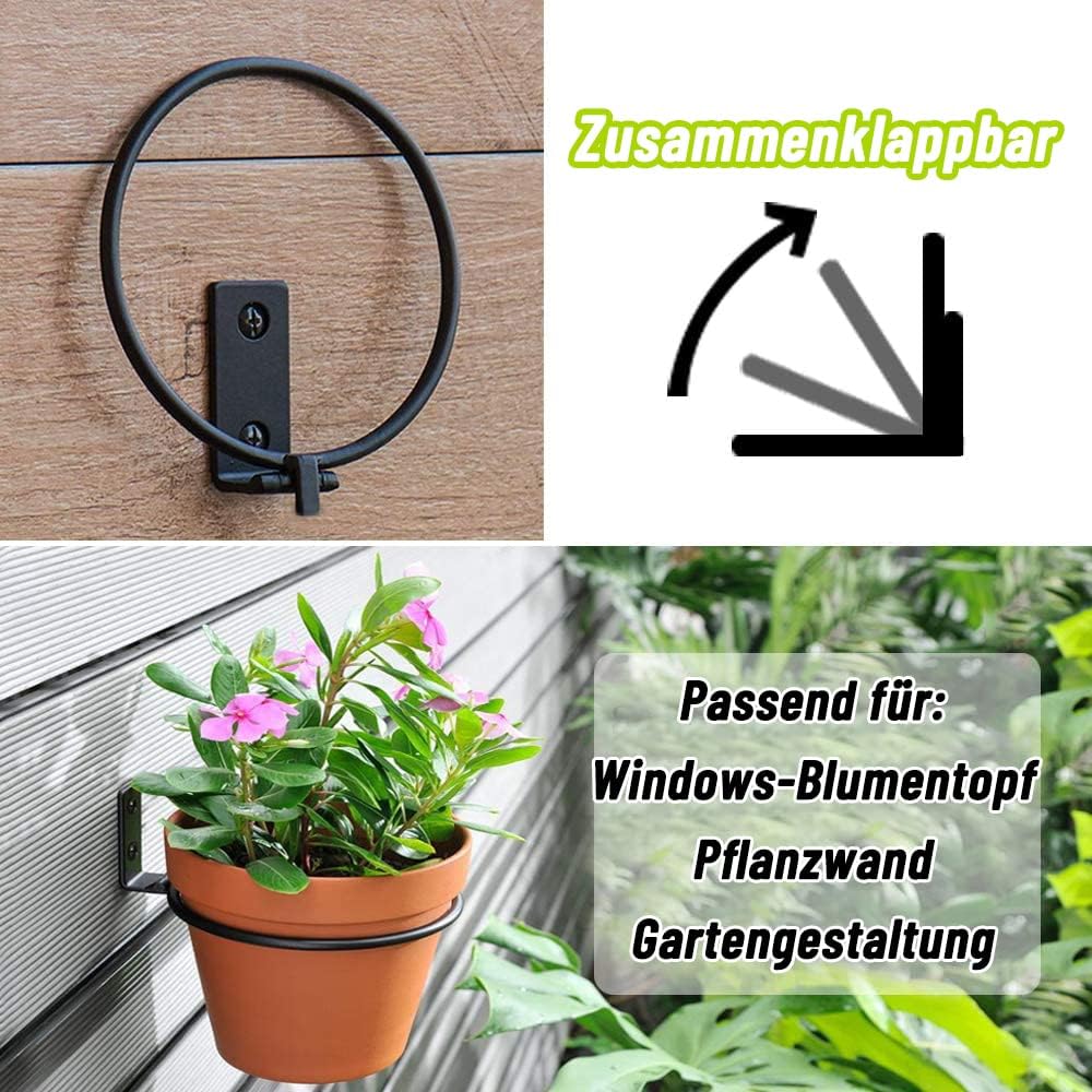 Anyingkai Blumentopf Wandhalterung,Faltbarer Blumentopfhalter Wand,Outdoor Blumentopfhalter Wand, Bl