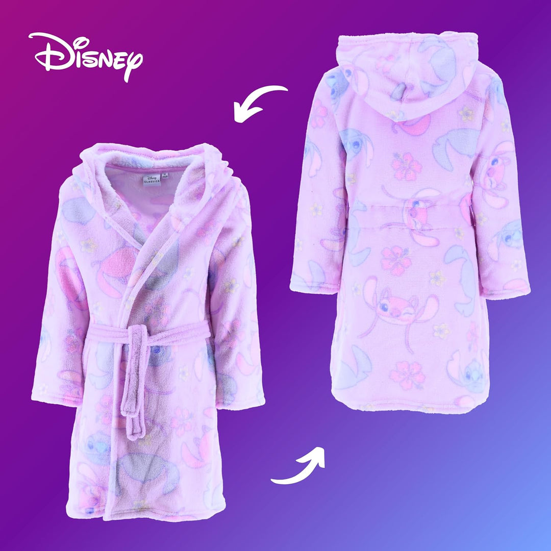 Disney Stitch Bademantel für Mädchen, Warmer und Weicher Fleece Morgenmantel Geschenk für Mädchen, G