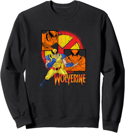 Marvel X-Men Wolverine Collage Panel Logo Sweatshirt