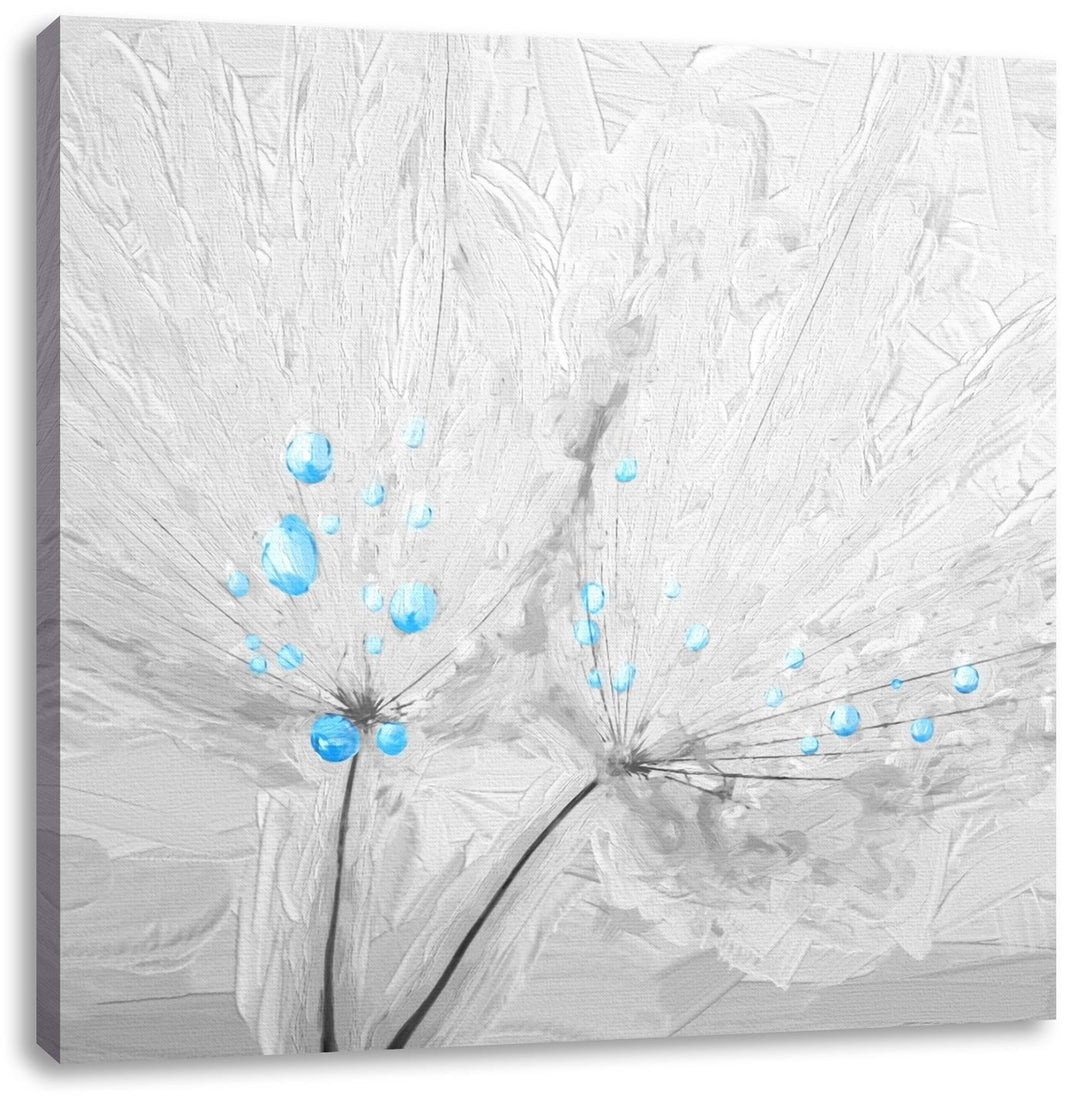 Pixxprint Pusteblumen / 70x70cm Leinwandbild bespannt auf Holzrahmen/Wandbild Kunstdruck Dekoration,