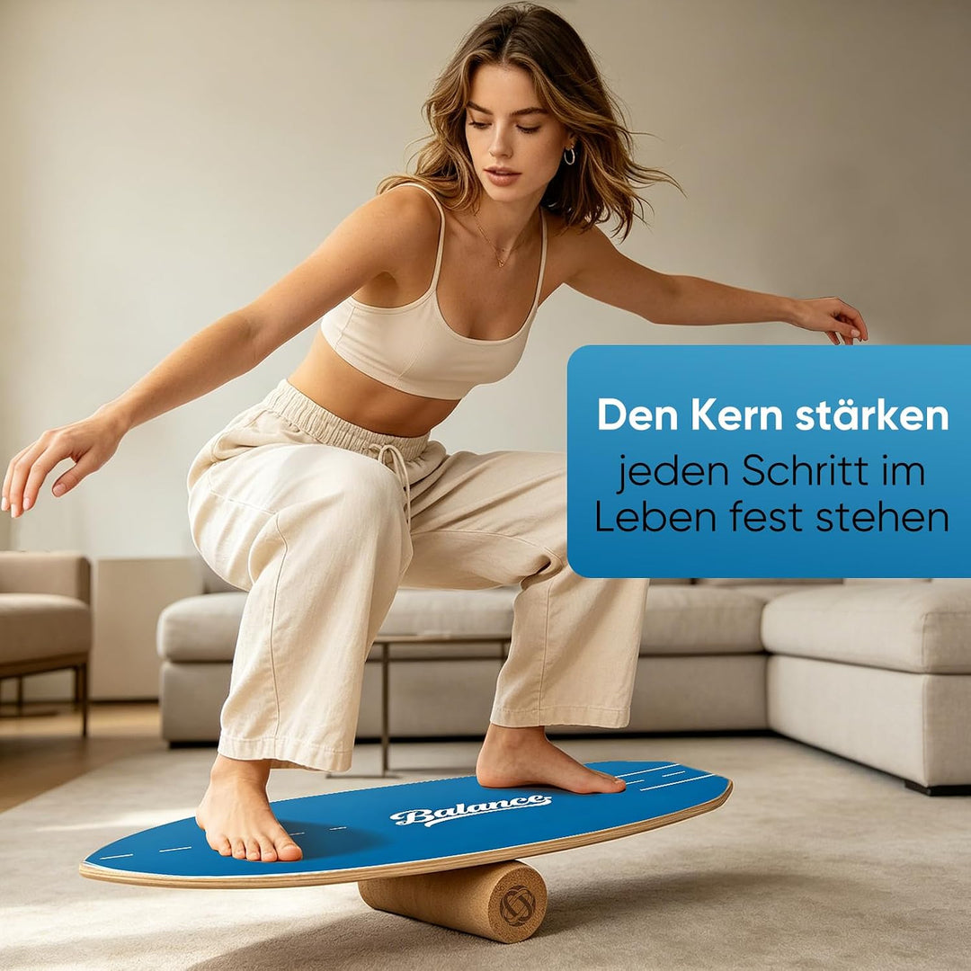 BRICH Balance Board Erwachsene mit Kork Halbkugel & Anti-Rutsch-Oberfläche – Professionelles Balance
