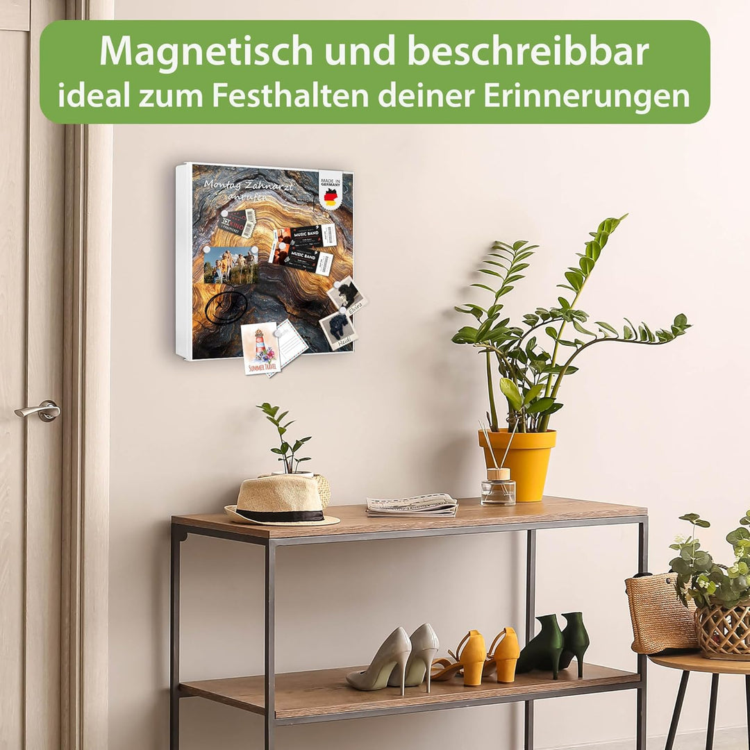 banjado Grosser Schlüsselkasten Glas - Schlüsselbox 30x30cm mit 50 Haken - Schlüsselkasten modern fü