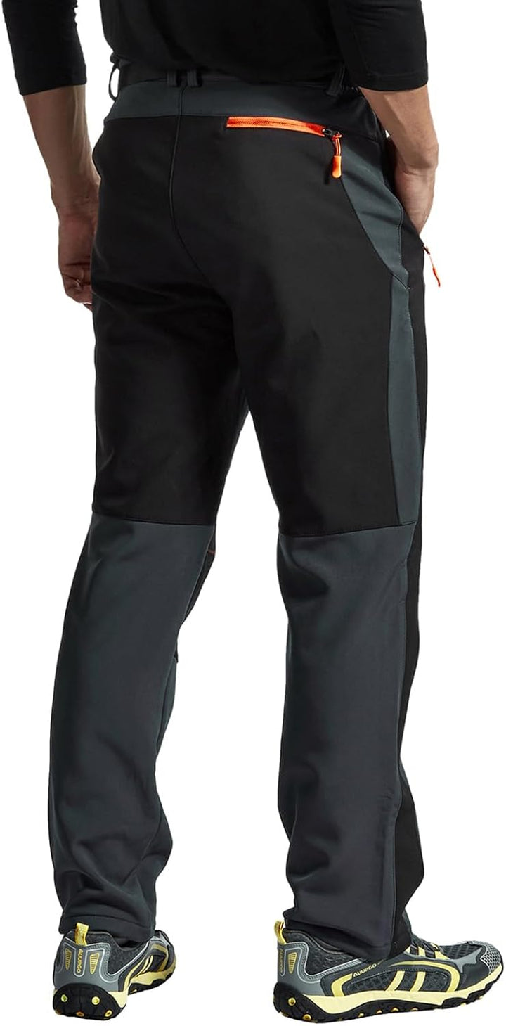donhobo Herren Wanderhose Gefüttert Winterhose Wasserdicht Winddicht Warm Verdickte Softshellhose Ou