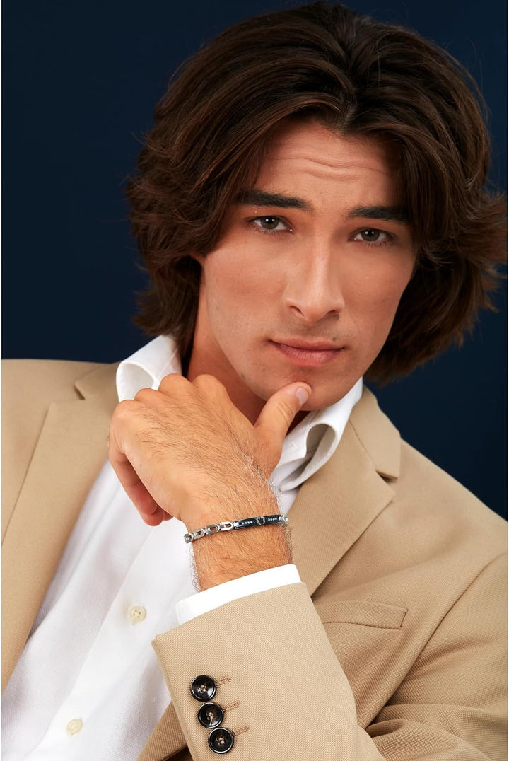 Maserati Herrenarmband aus Stahl, Kristalle, Iconic Collection JM423AVD27