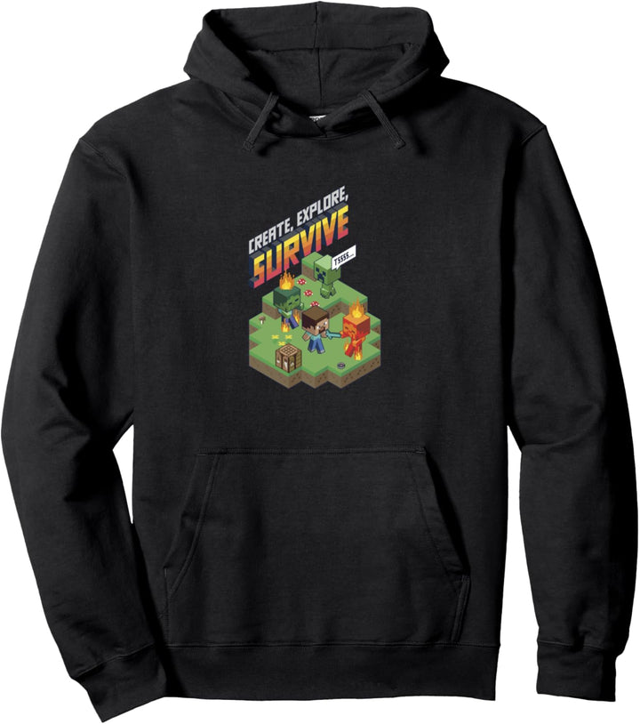 Minecraft Gruppenfoto Erstellen Erkunden Überleben Pullover Hoodie