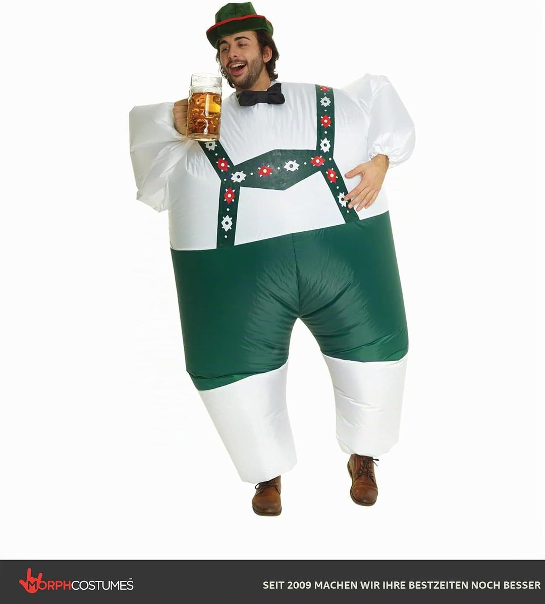 Morph Aufblasbares Lederhosen Kostüm für Erwachsene, Megamorph - Einheitsgrösse Lederhosen Erwachsen