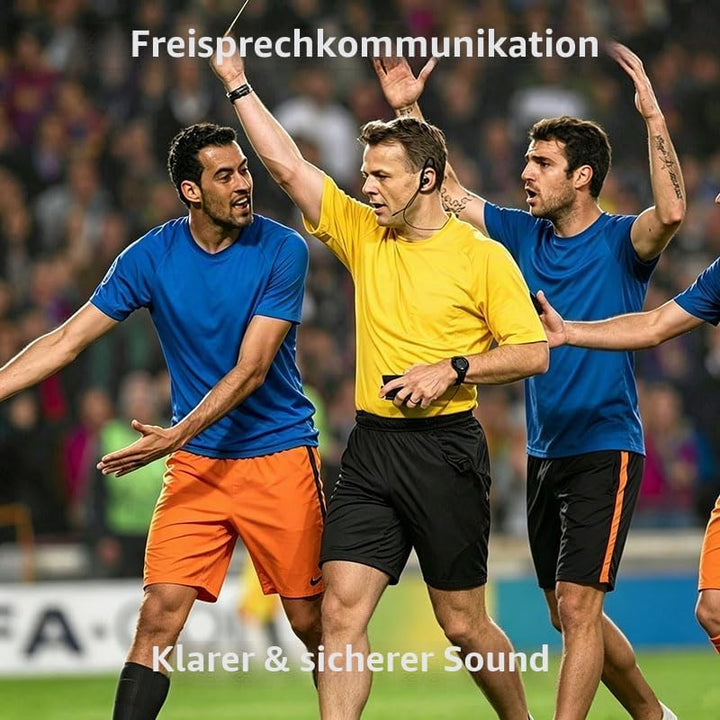 QSPORTPEAK Schiedsrichter Fussball Schiedsrichter Kopfhörer Ohrbügel Kopfhörer für Mono Headset funk