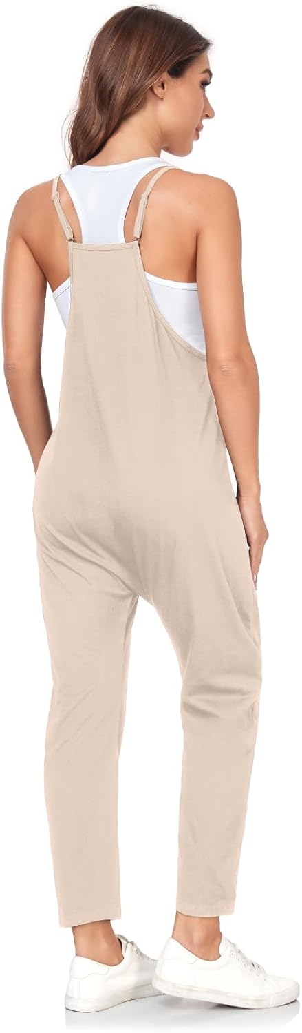 VUTRU Stylischer Damen Sommer Overall – Ärmelloser Jumpsuit mit lockerer Passform,V-Ausschnitt,trend